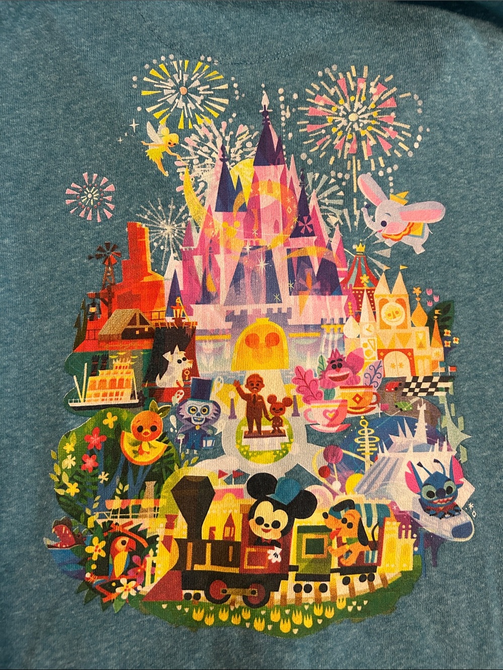 Disney Teal Zip-Up Hoodie with Mickey Graphic - Picture 5 of 5